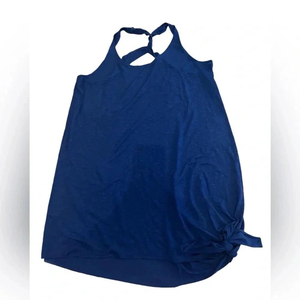 NWT BECCA Breeze Twist Back Cover Up Dress in Royal Blue - Picture 2 of 4